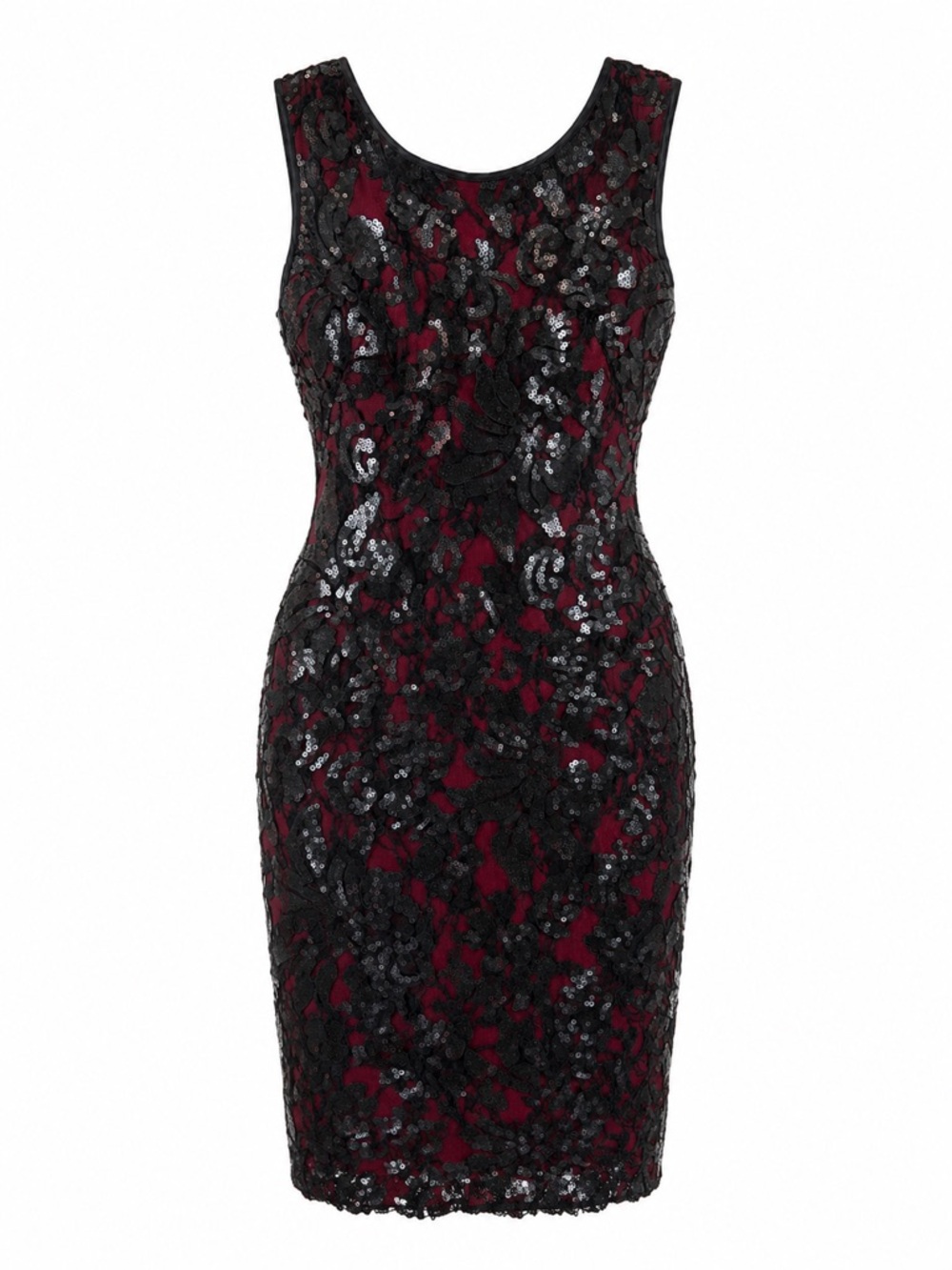 NWT Cache Size 0 Dark Romantic‎ Glam Party Dress Red Black Mesh & Sequins